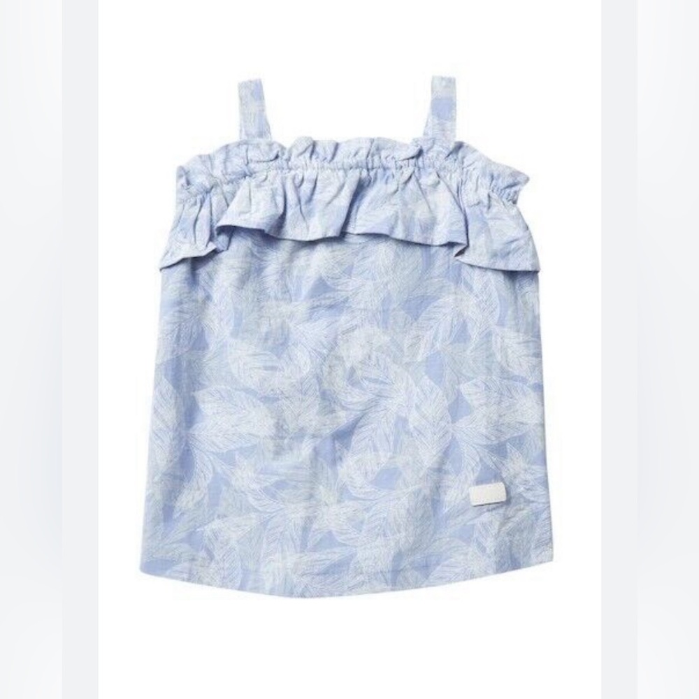 7 For All Mankind Girls Tank Top Blue & White palms  print